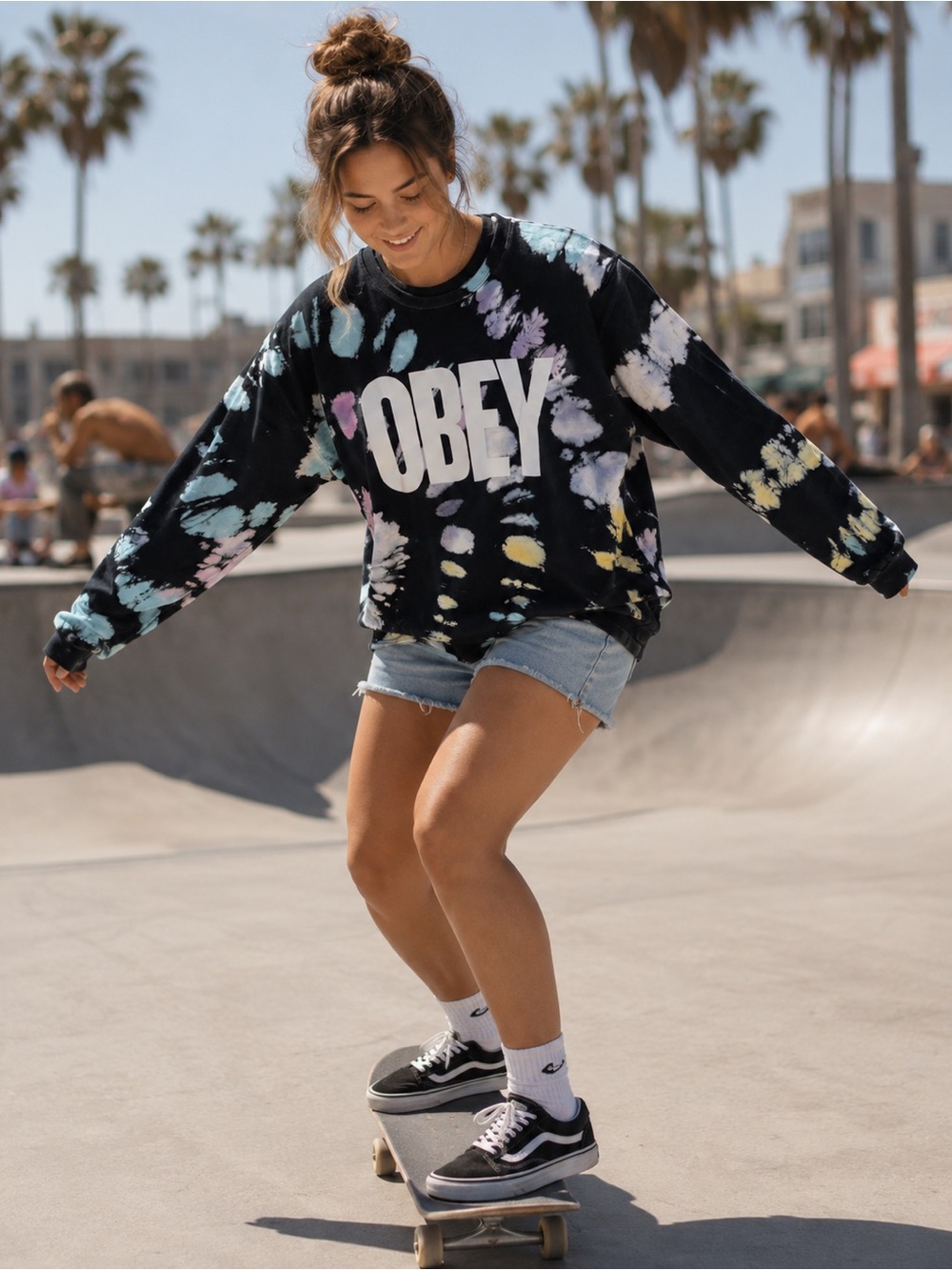 OBEY Black Tie-Dye Sweatshirt